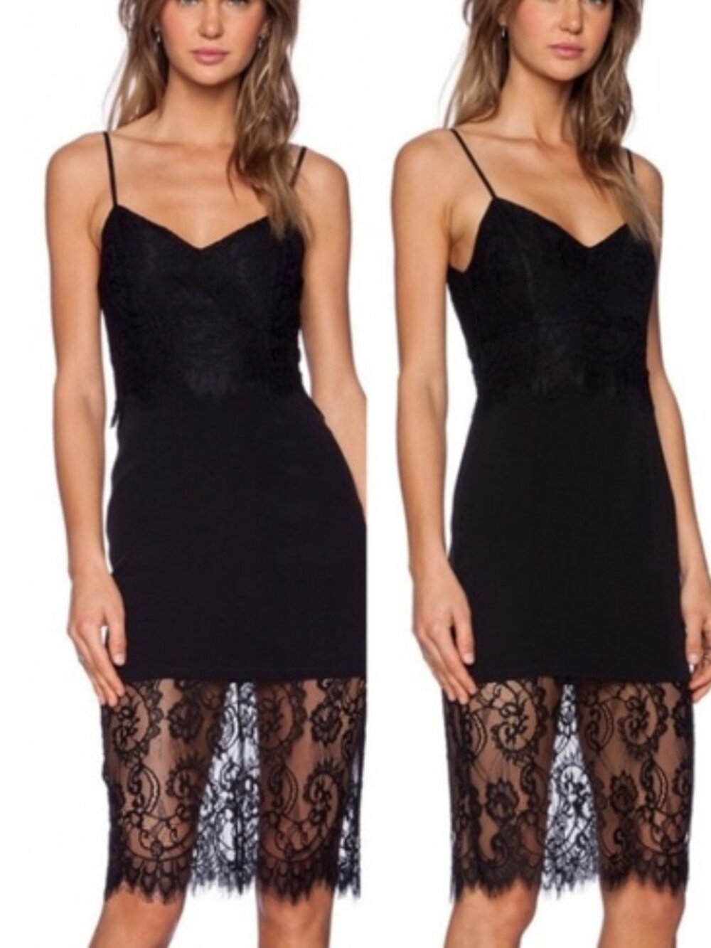 Lovers + Friends 'Devoted' Lace Slipdress in Black (XS)
